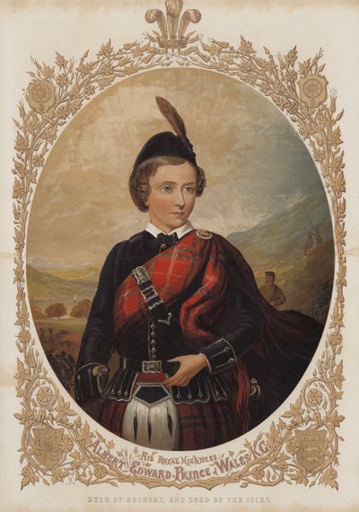 Duke of Rothsay, og Lord of the Isles (farge litho) av English School