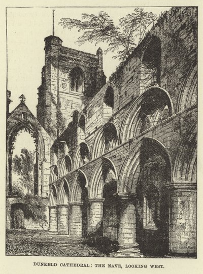 Dunkeld Cathedral, Nave, med utsikt mot vest av English School