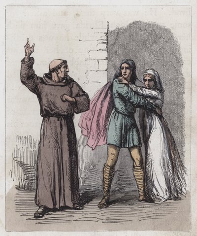 Dunstan bebreider Edwy og Elgiva (farget gravering) av English School