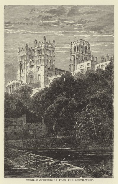 Durham Cathedral, fra sør-vest av English School