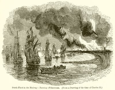 Dutch Fleet in the Medway: Burning of Sheerness av English School