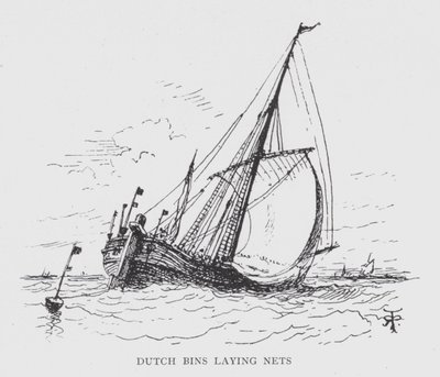 Nederlandske binger som legger garn (litho) av English School