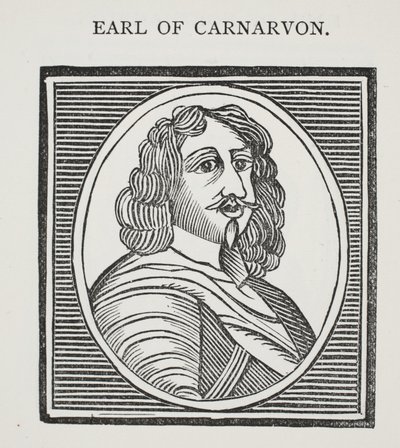 Earl of Carnarvon, illustrasjon fra Chap-books of the Eighteenth Century av John Ashton, pub. 1882 av English School