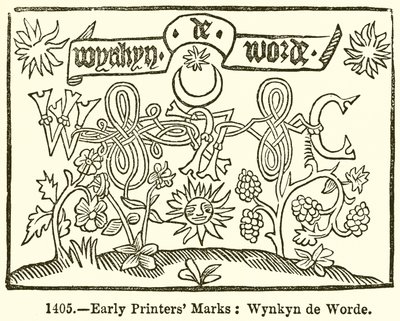 Tidlige skrivermerker: Wynkyn de Worde av English School