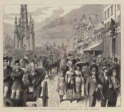 Edinburgh Illustrated, Princes Street in the Season (gravering) av English School