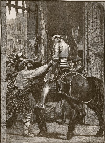 Edinburgh etter Flodden, illustrasjon fra Cassells Illustrated History of England (sepia-foto) av English School