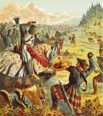 Edward I angriper Skottland av English School