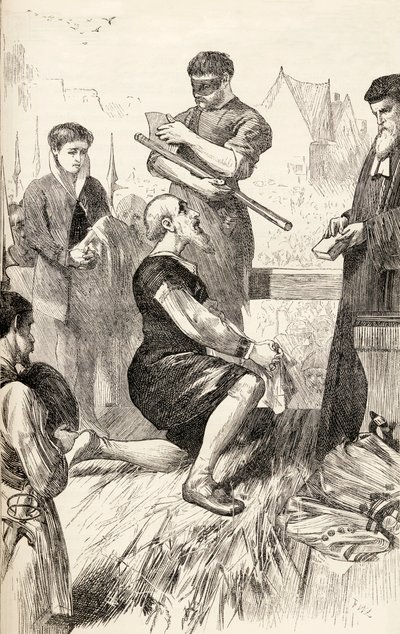 Edward Seymour på stillaset i påvente av henrettelse, ca. 1865 (tregravering) av English School