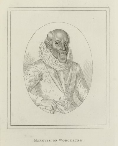 Edward Somerset, markis av Worcester (gravering) av English School