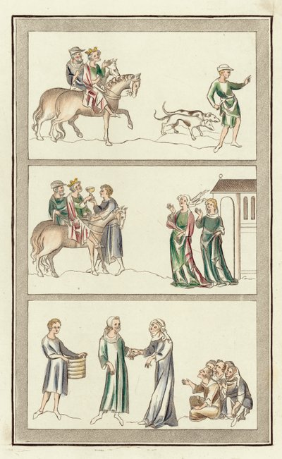 Edward The Martyr, Hans attentat, Thomas Beckets foreldre (farget gravering) av English School