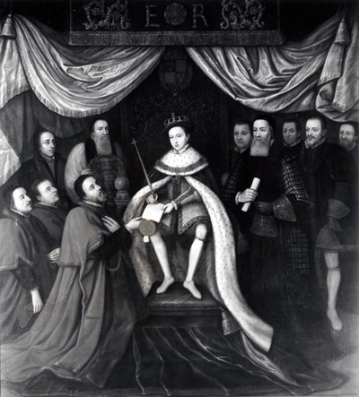 Edward VI (1537-53) Gi charteret til Bridewell og Bethlehem sykehus i 1553 (se også 111677) av English School
