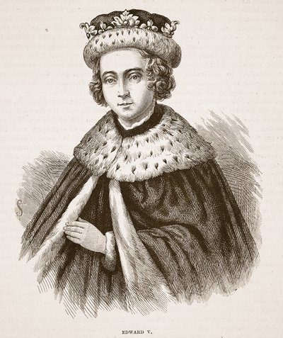 Edward V, illustrasjon fra Cassells Illustrated History of England (sepiafoto) av English School