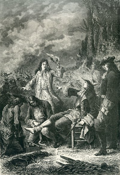 Edward Villiers såret i slaget ved Newbury, 1643 av English School
