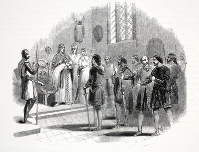 Edward den første presenterte de walisiske høvdingene med en prins født blant dem, på Rhuddlan Castle av English School