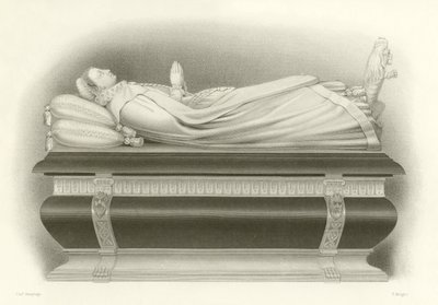 Bildet av Mary, Queen of Scots på graven hennes i Westminster Abbey av English School