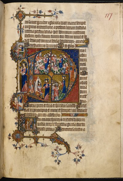 Egerton MS 3277, f.123r, Stor historikk initial 