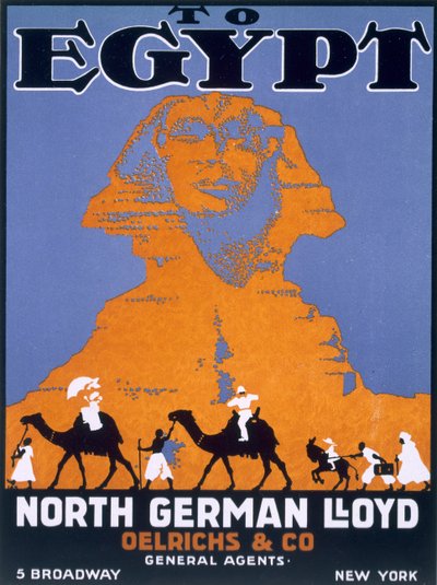 Egypt, plakatreklame Norddeutscher Lloyd av English School