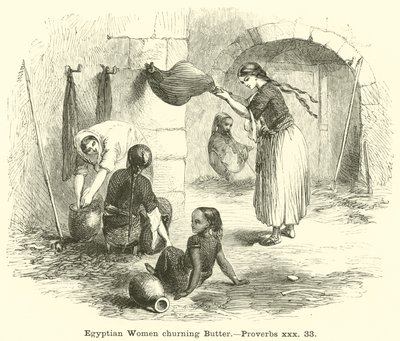 Egyptiske kvinner som kjerner smør, Ordspråk, xxx, 33 av English School