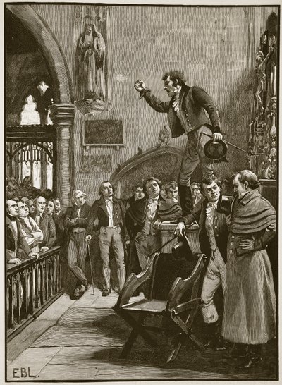 Valgmøte i Irland, 1825, illustrasjon fra Cassells Illustrated History of England (sepiafoto) av English School