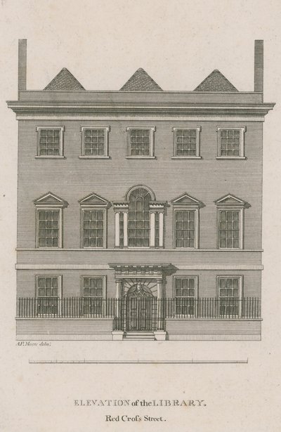 Høyde av biblioteket, Røde Kors Street, London av English School