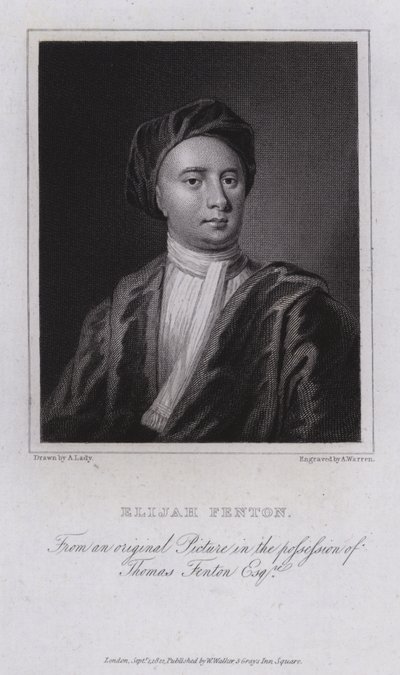 Elijah Fenton , engelsk poet, biograf og oversetter av English School