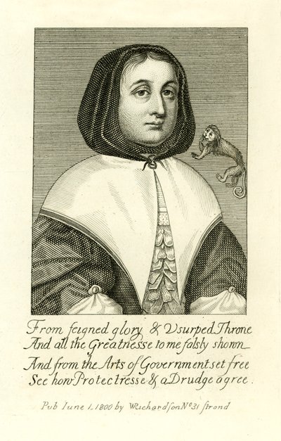 Elizabeth Cromwell, kone til Oliver Cromwell, illustrasjon fra A Biographical History of England av J. Granger av English School