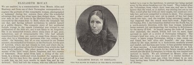 Elizabeth Mouat, fra Shetland, som ble blåst til Norge i Smack Columbine (gravering) av English School