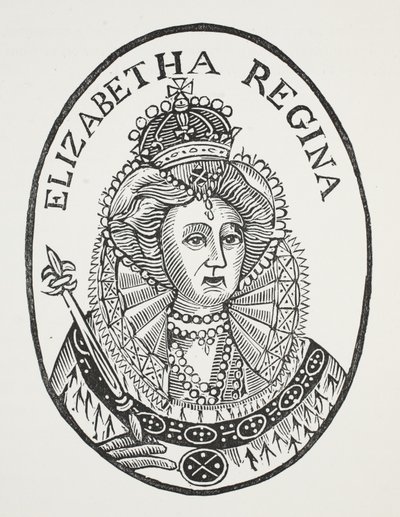 Elizabeth Regina, Illustration aus Chap-books des achtzehnten Jahrhunderts von John Ashton, veröffentlicht 1882 von English School