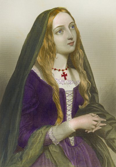 Elizabeth Woodville, Queen Consort of Edward IV, King of England, trykt av Henry G. Bohm, 1856 av English School