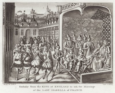 Ambassade fra kongen av England for å be om ekteskapet til Lady Isabella av Frankrike av English School
