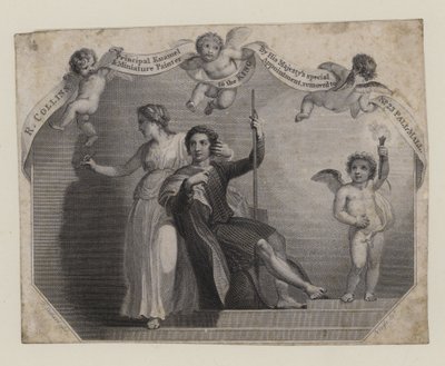 Emalje- og miniatyrmaler, R Collins, handelskort av English School