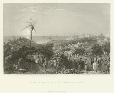 Leir av Ibrahim Pasha, nær Jaffa, 1837 av English School