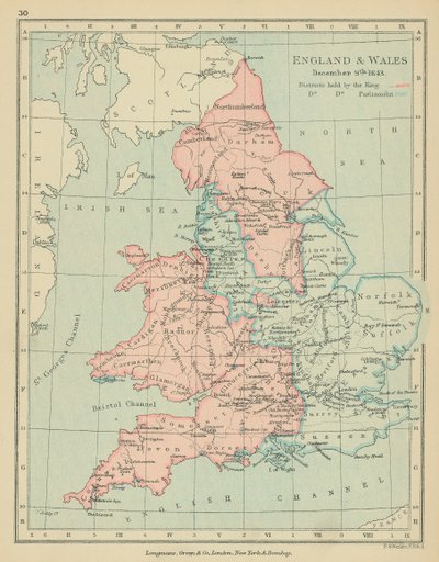 England og Wales (fargelitografi) av English School