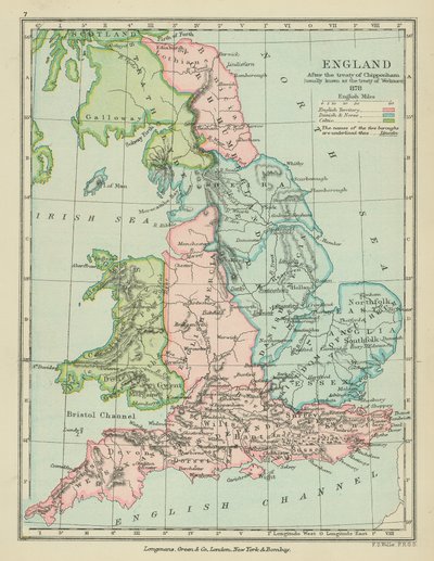 England etter Chippenham-traktaten (fargelitografi) av English School