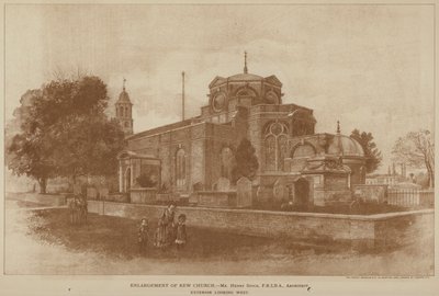 Utvidelse av Kew kirke (gravering) av English School