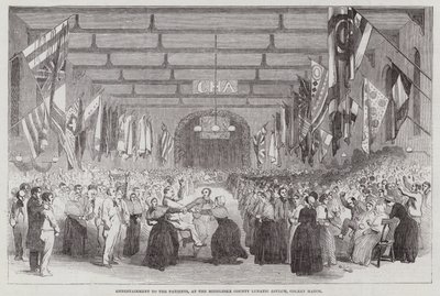 Underholdning for pasientene på Middlesex County Lunatic Asylum, Colney Hatch av English School
