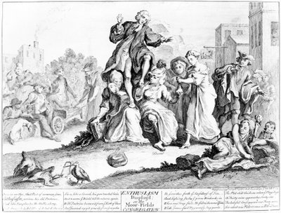 Entusiasme vist, eller Moor Fields Congregation, 1739 av English School