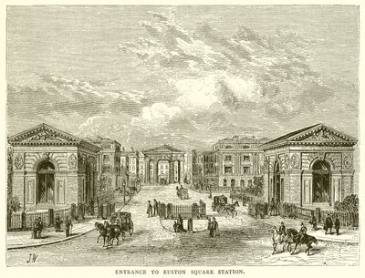 Inngang til Euston Square Station av English School