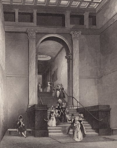 Inngang til National Gallery, London (gravering) av English School
