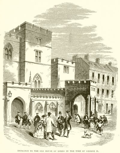 Inngang til Old House of Lords på George IIs tid av English School