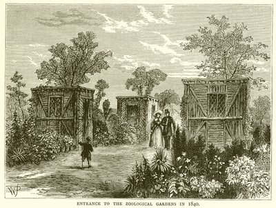 Inngang til Zoological Gardens i 1840 av English School