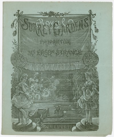 Inngangsbillett til Royal Surrey Gardens, Walworth, Surrey av English School