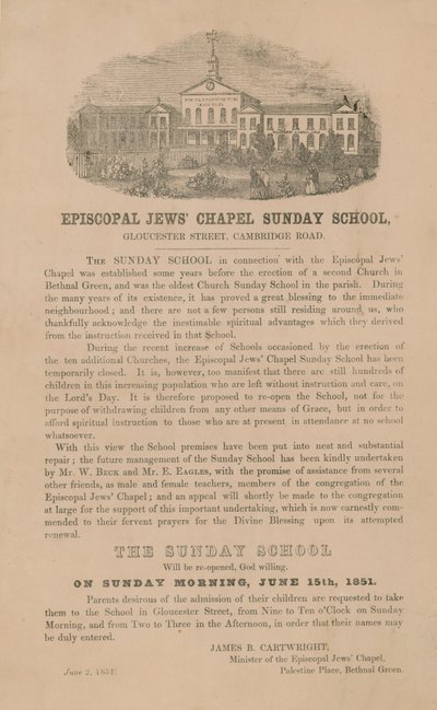 Episcopal Jews Chapel søndagsskole av English School