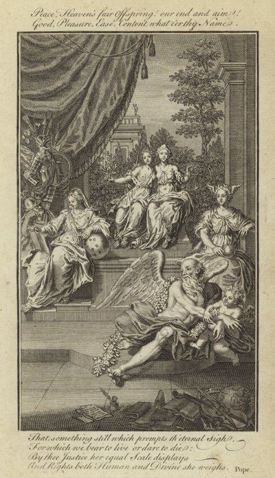 Epistel IV, Om menneskets natur og tilstand, med respekt for lykke av Alexander Pope av English School