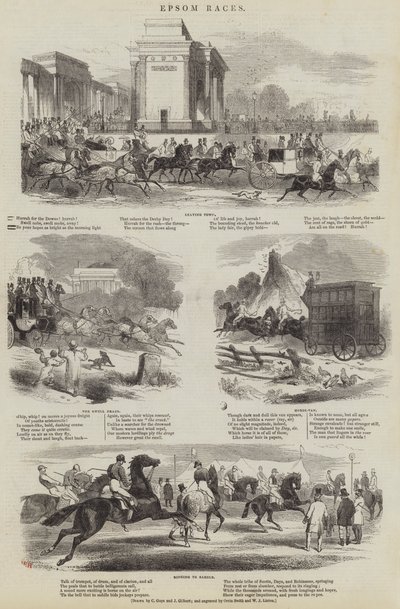 Epsom Races (gravering) av English School