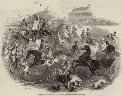 Epsom Races, "Derby Day", forlater banen (gravering) av English School