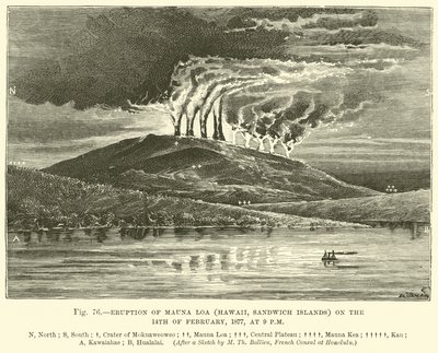 Utbruddet av Mauna Loa (Hawaii, Sandwichøyene) 14. februar 1877, kl. 21.00 av English School