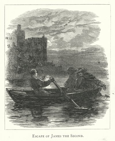 Escape of James the Second (gravering) av English School