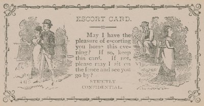 Eskortkarte (Gravur) von English School