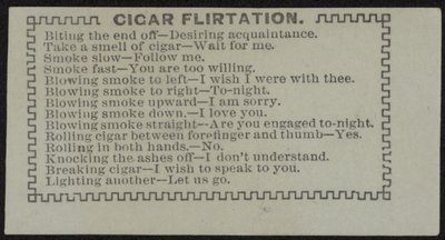Eskortekort med tittelen Cigar Flirtation av English School
